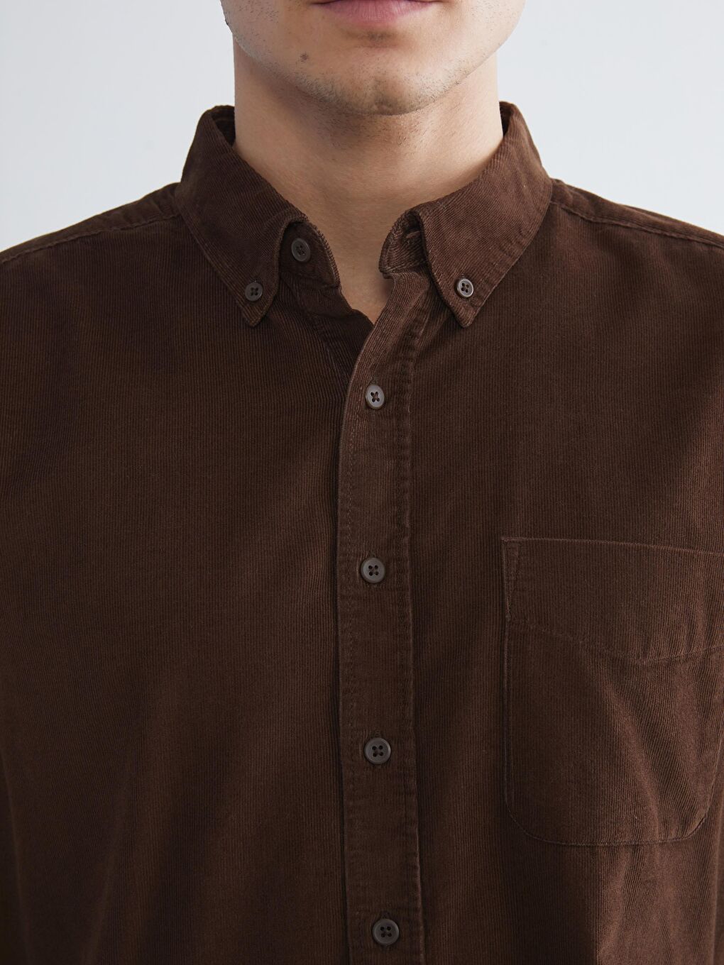 Regular Fit Long Sleeve Velvet Men's Shirt-2