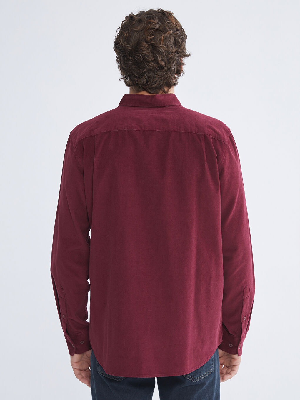Regular Fit Long Sleeve Velvet Men's Shirt-3