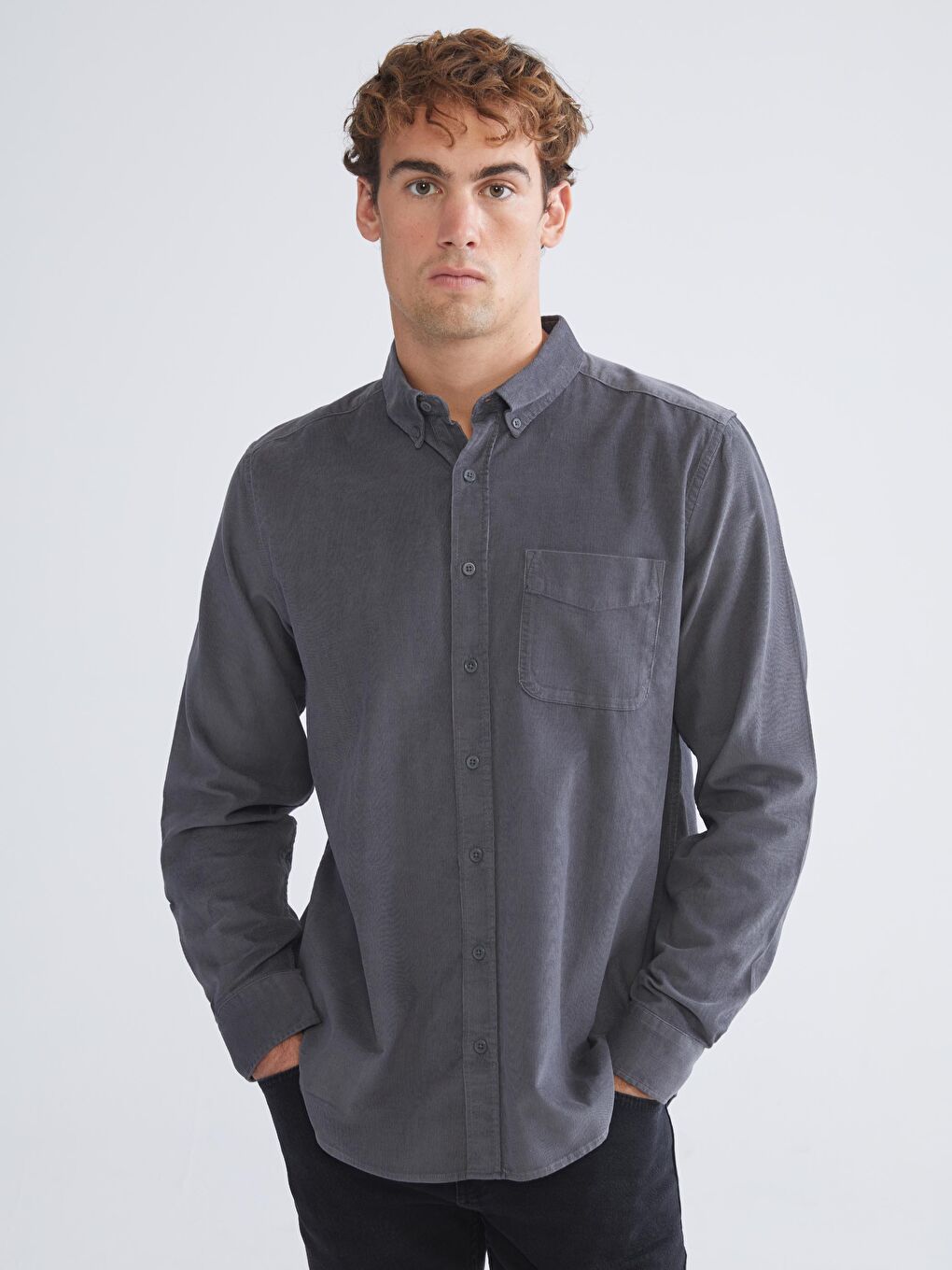 LCWAIKIKI Classic Regular Fit Long Sleeve Velvet Men's Shirt -W54334Z8-ZCT