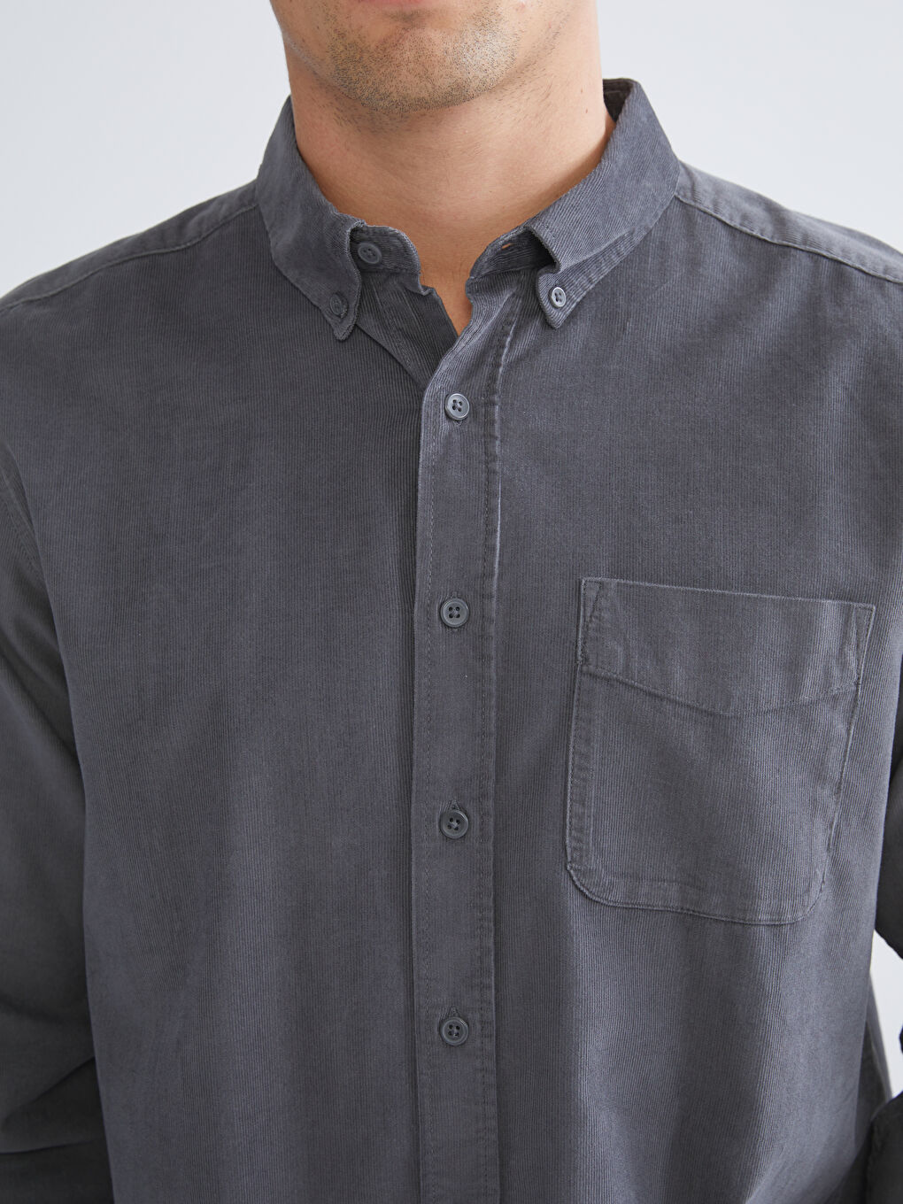 LCWAIKIKI Classic Regular Fit Long Sleeve Velvet Men's Shirt -W54334Z8-ZCT