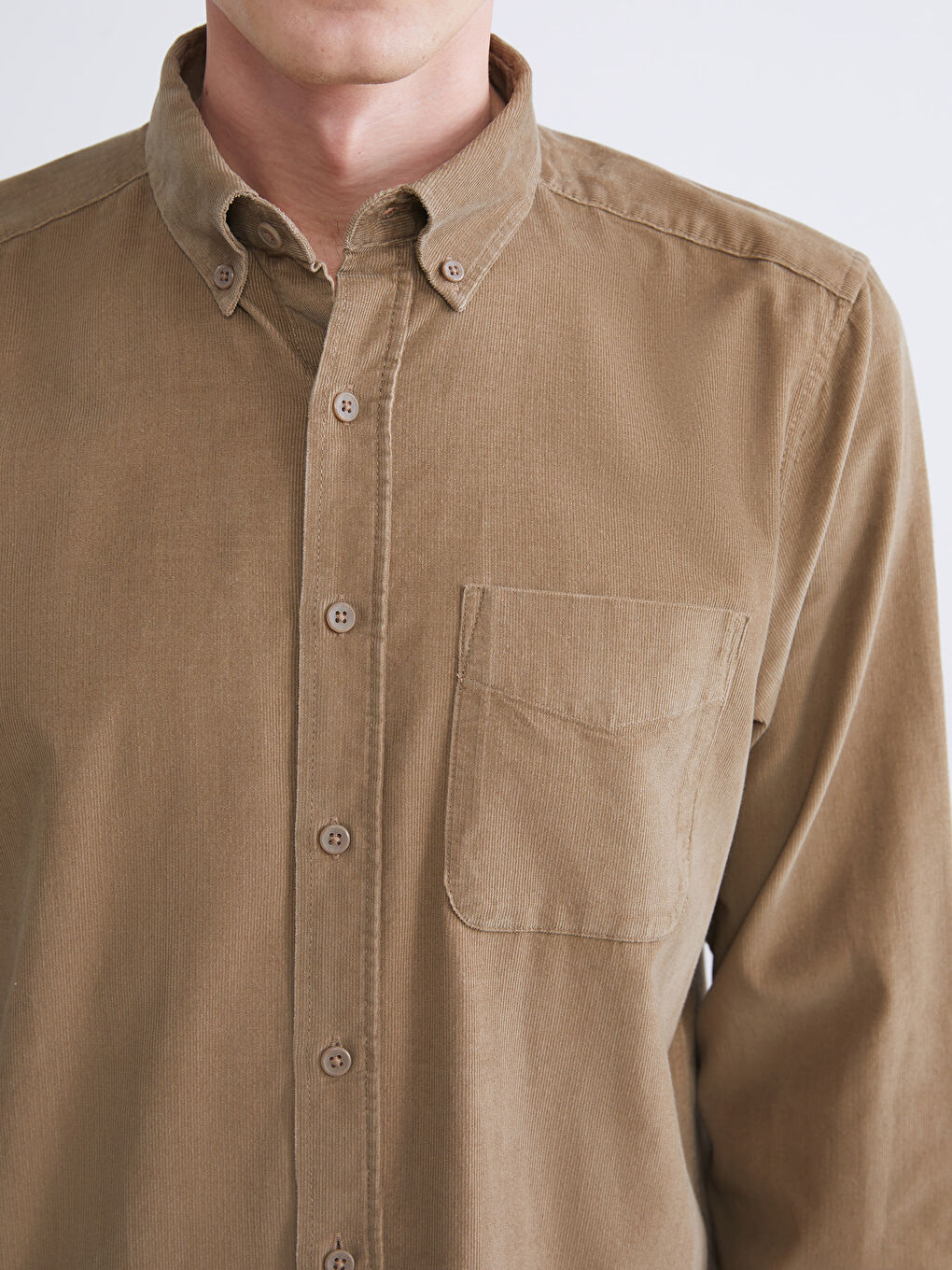 Regular Fit Long Sleeve Velvet Men's Shirt-4