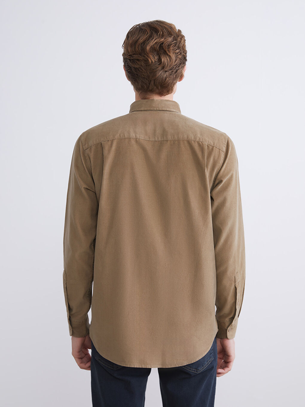 Regular Fit Long Sleeve Velvet Men's Shirt-6