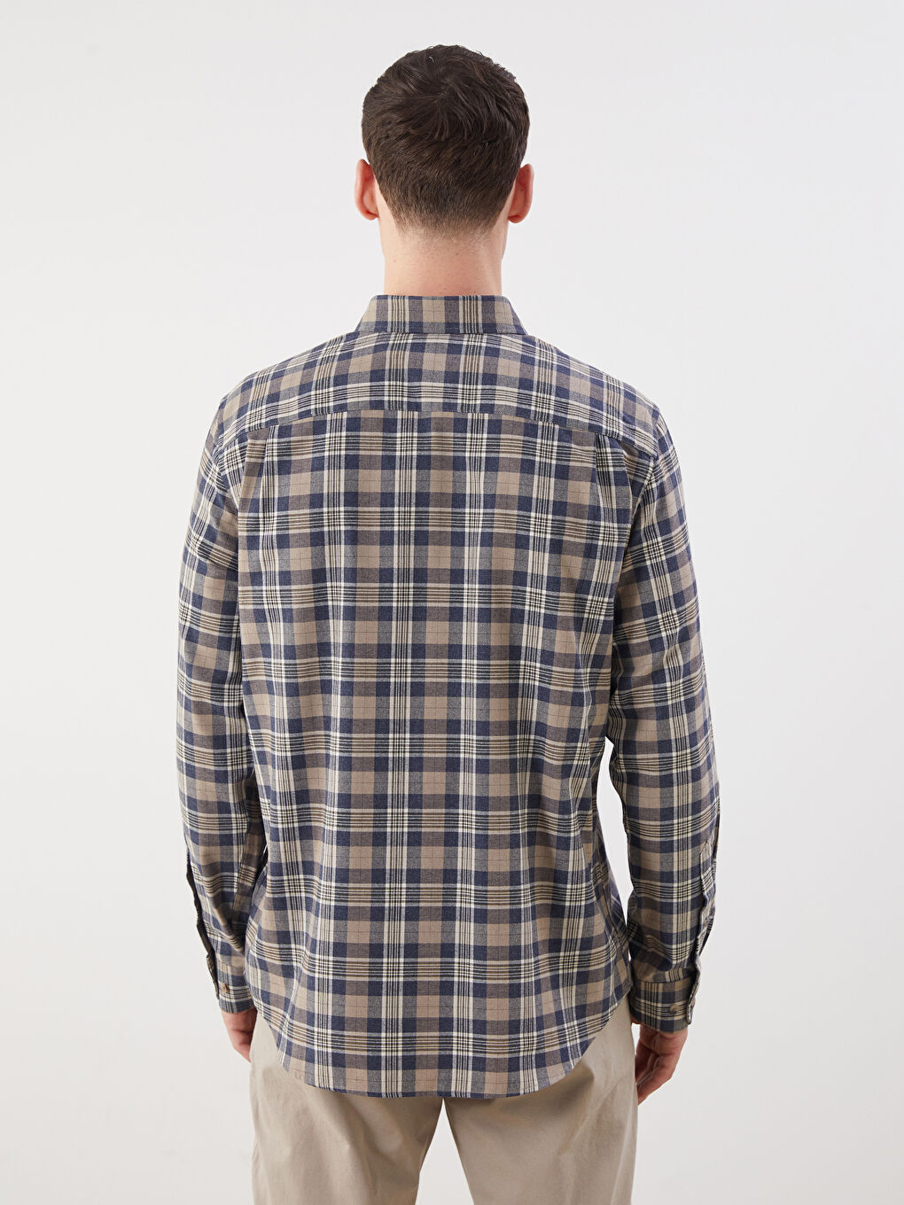 LCWAIKIKI Classic Regular Fit Long Sleeve Plaid Men's Shirt -W54337Z8-LKQ