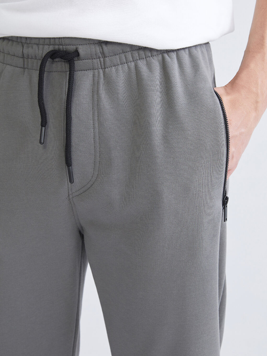 Gri Standart Kalıp Erkek Eşofman Altı-2