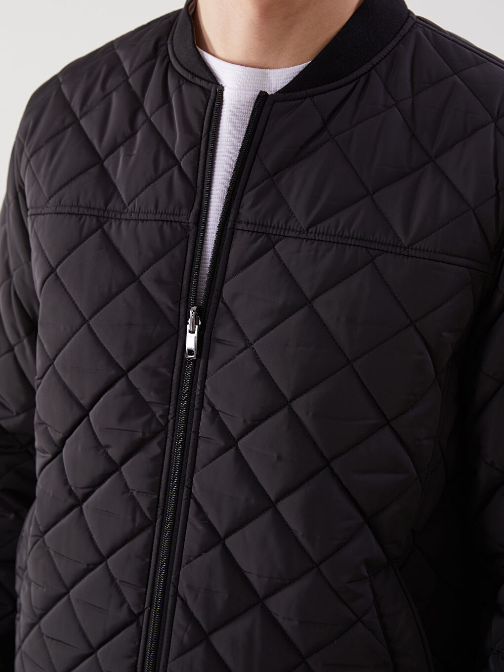 Мужской бомбер стандартного кроя с воротником колледж-4