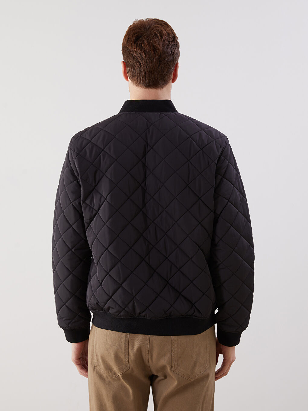 Мужской бомбер стандартного кроя с воротником колледж-6