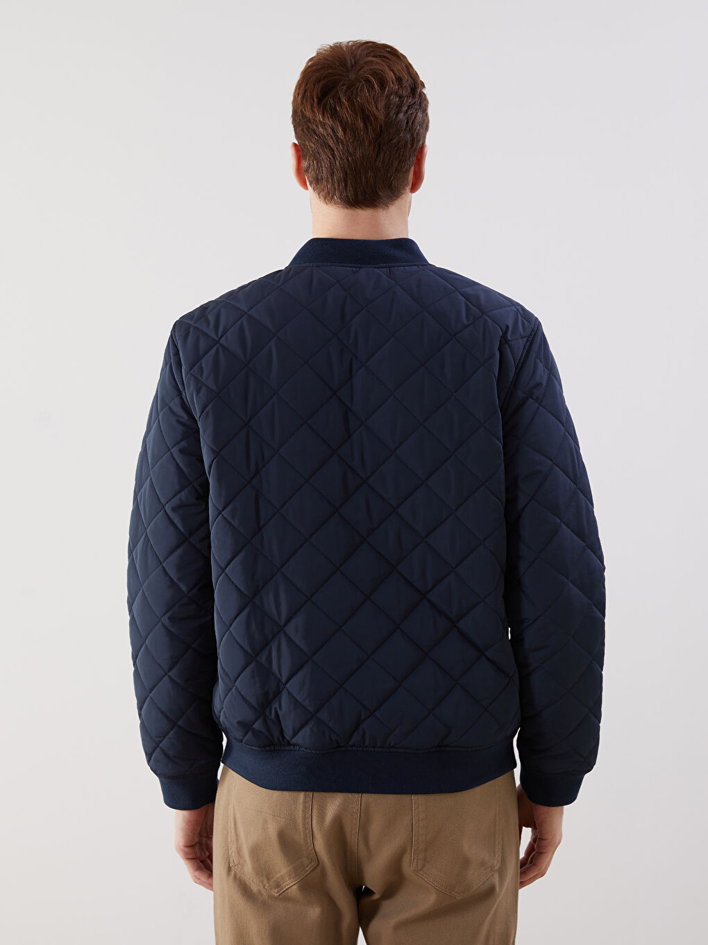 Мужской бомбер стандартного кроя с воротником колледж-5