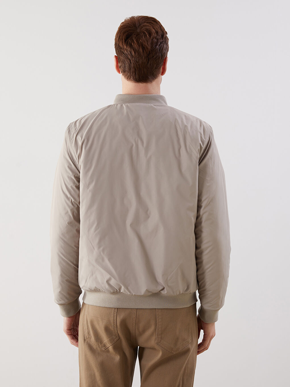 Мужской бомбер стандартного кроя с воротником колледж-6