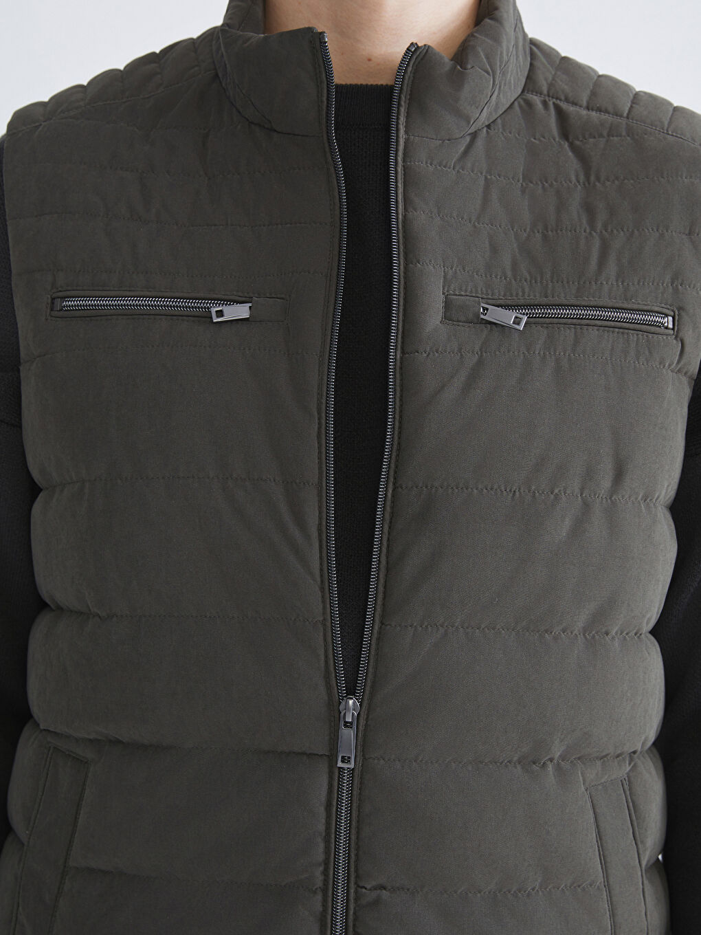 Standard Fit Funnel Neck Men's Puffer Gilet-2