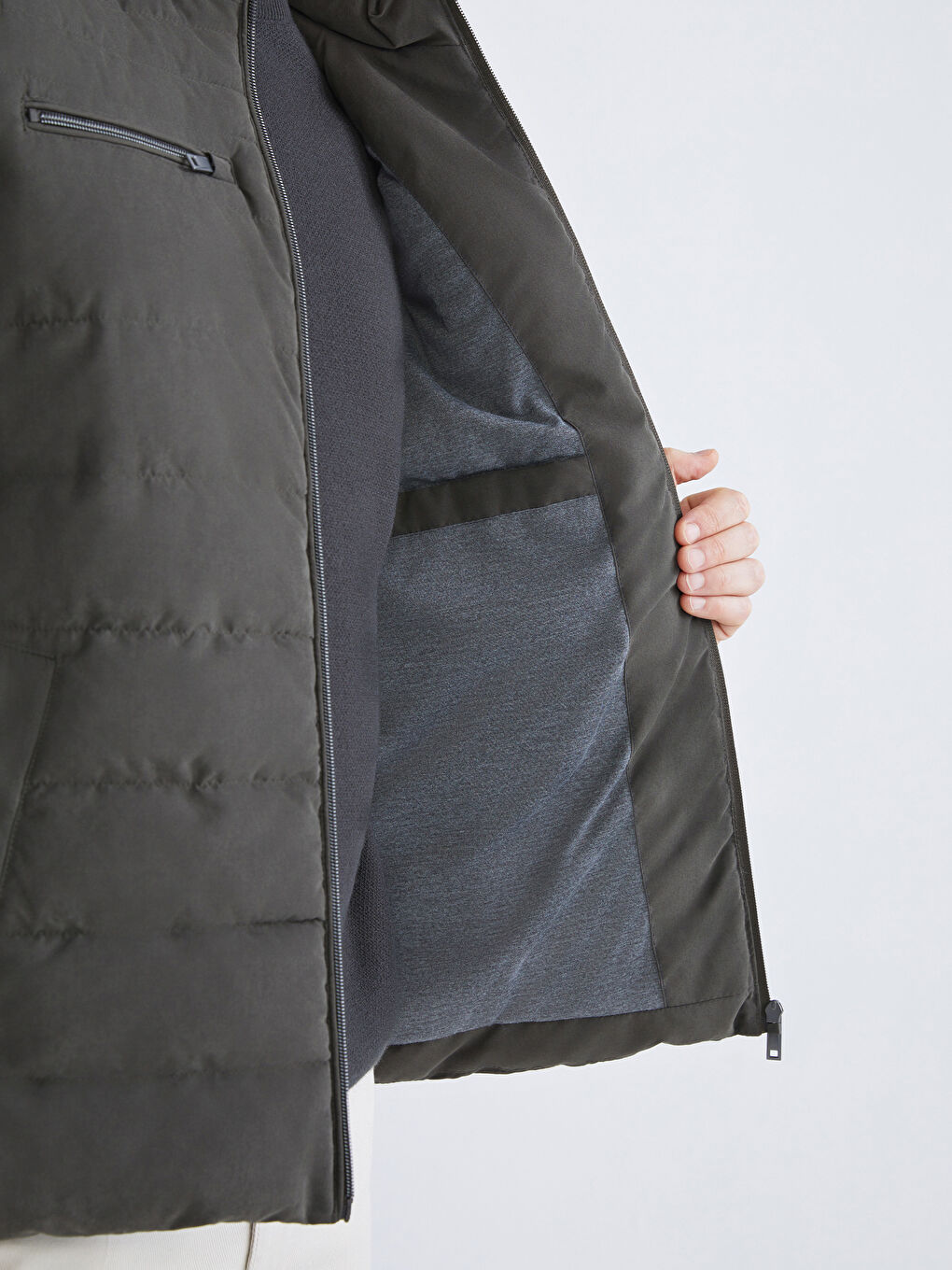 Standard Fit Funnel Neck Men's Puffer Gilet-3