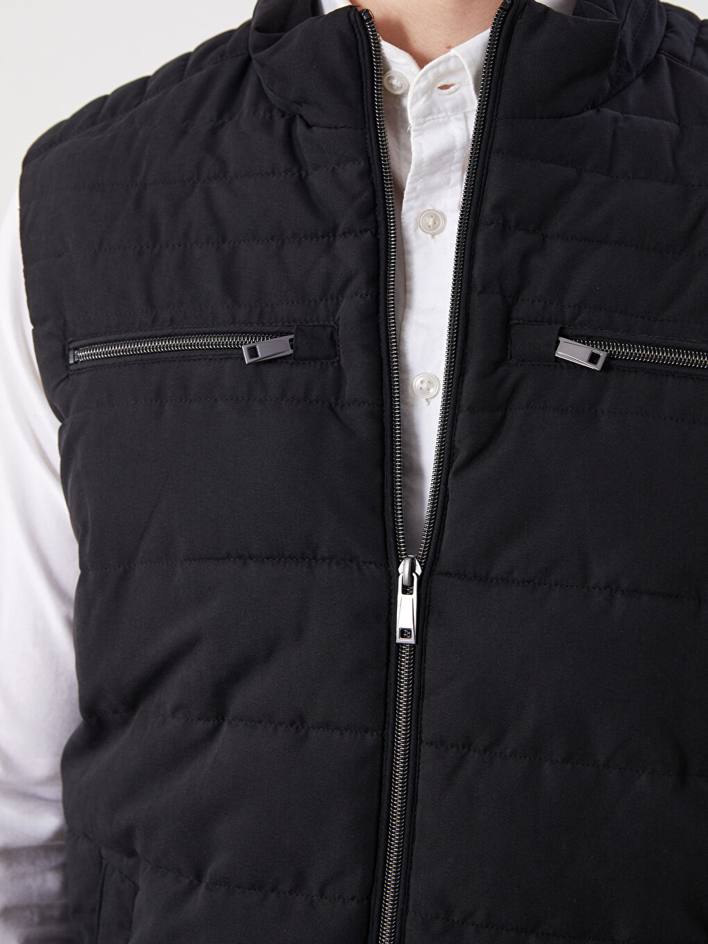 Standard Fit Funnel Neck Men's Puffer Gilet-6
