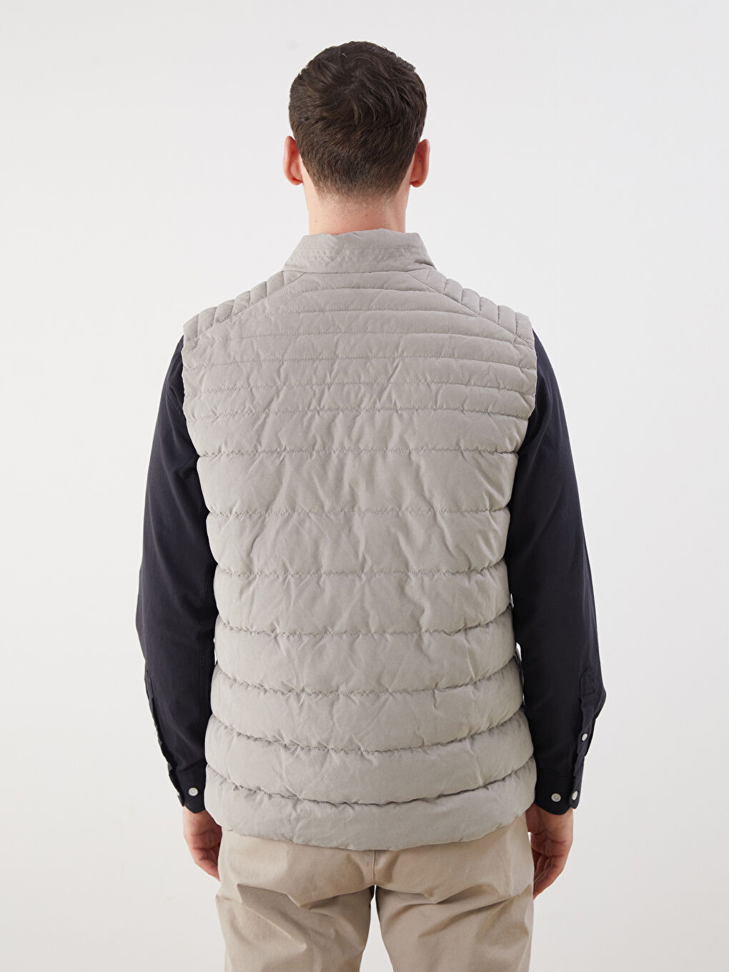 Standard Fit Funnel Neck Men's Puffer Gilet-8