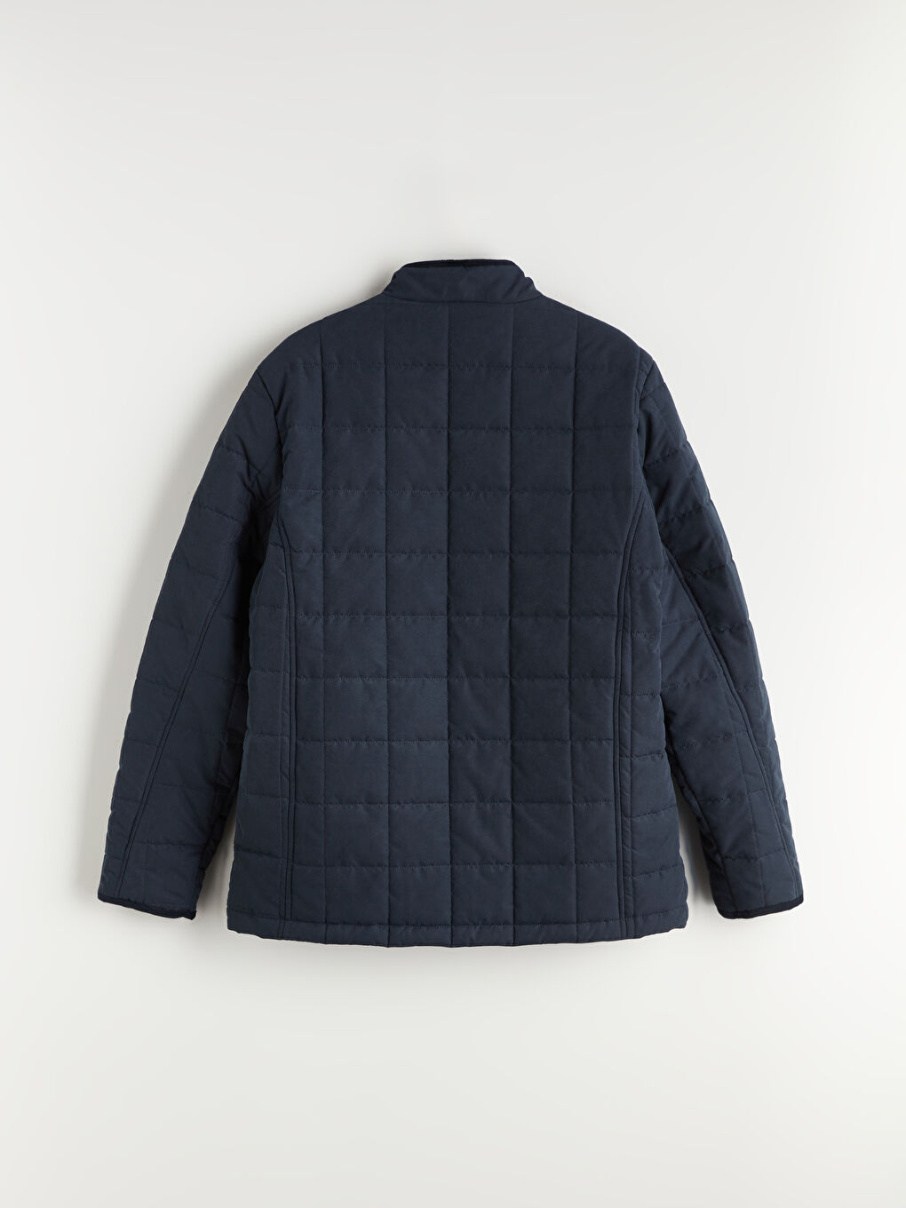 Lacivert Standart Kalıp Dik Yaka Erkek Şişme Mont-6