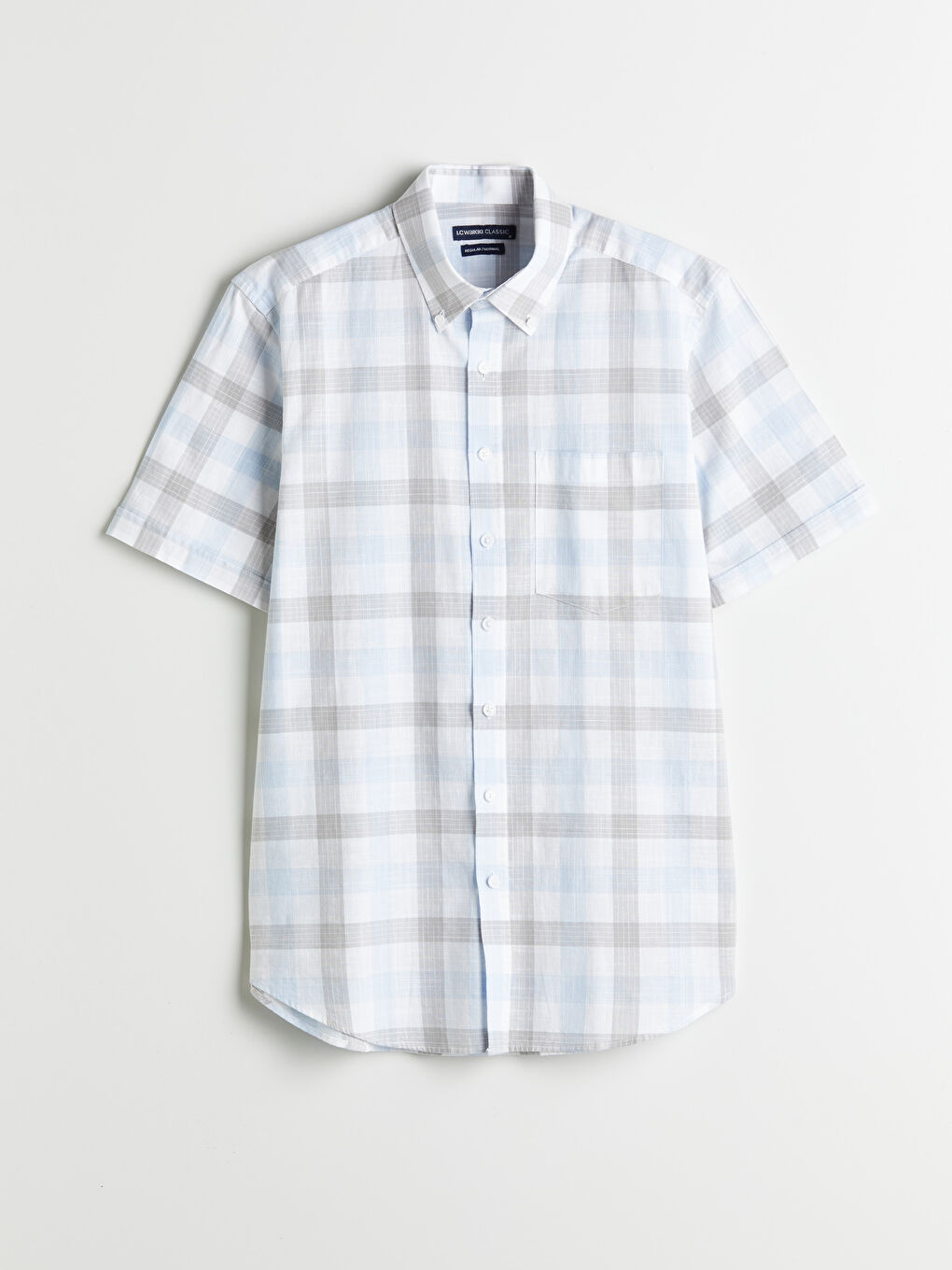 LCWAIKIKI Classic Regular Fit Short Sleeve Plaid Poplin Men's Shirt -W54363Z8-LLC
