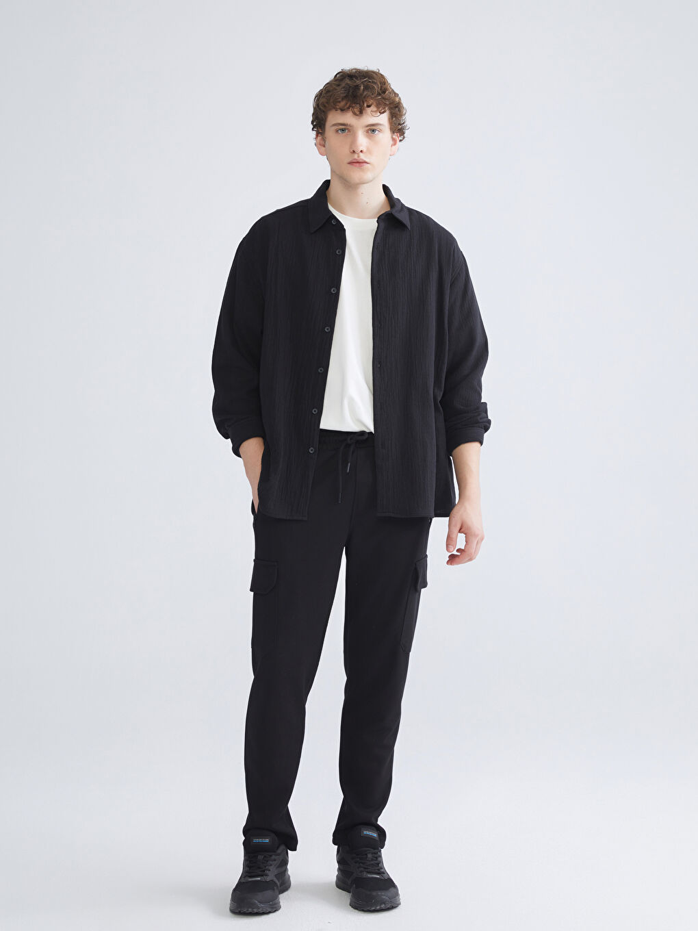 Siyah Standart Kalıp Erkek Eşofman Altı