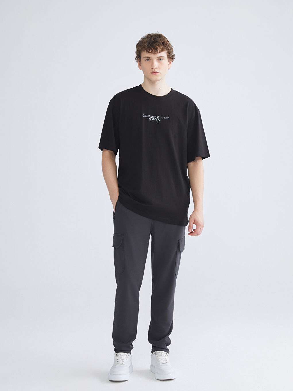 Antrasit Standart Kalıp Erkek Eşofman Altı