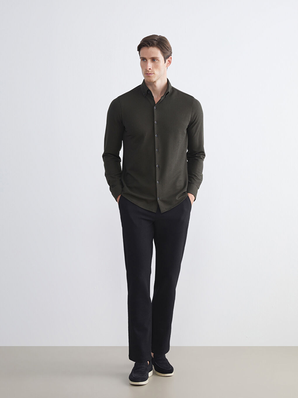 Siyah Standart Kalıp Erkek Pantolon