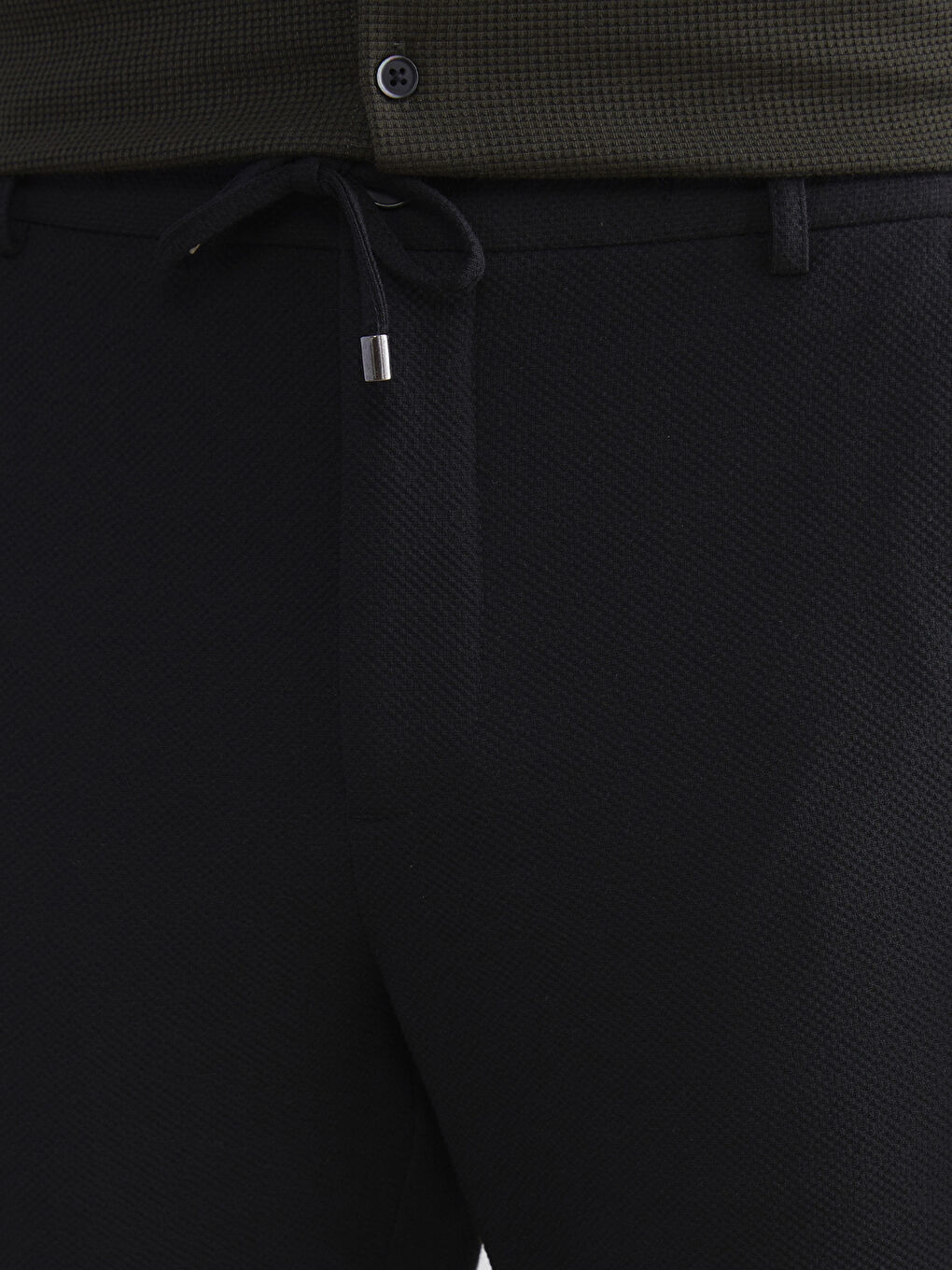 Siyah Standart Kalıp Erkek Pantolon-2