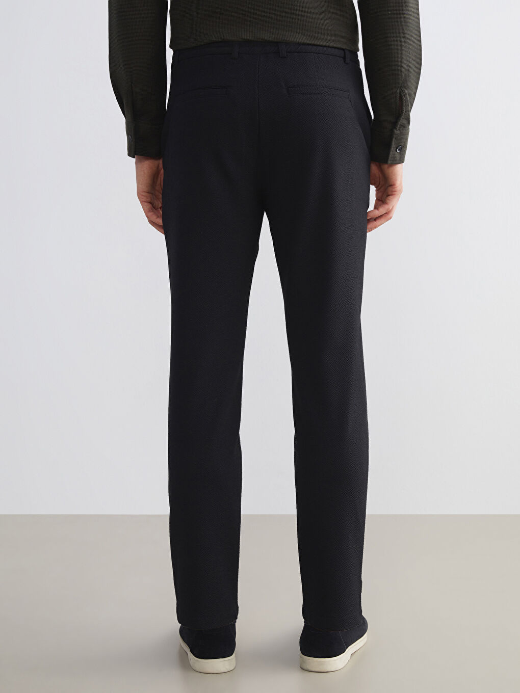 Siyah Standart Kalıp Erkek Pantolon-3