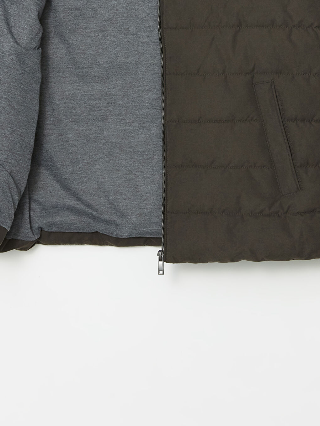 Haki Standart Kalıp Dik Yaka Erkek Şişme Yelek-7