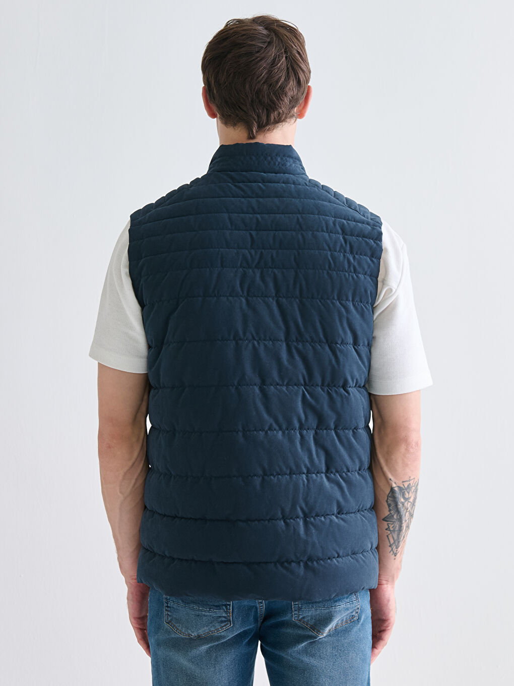 Standard Fit Funnel Neck Men's Puffer Gilet-3