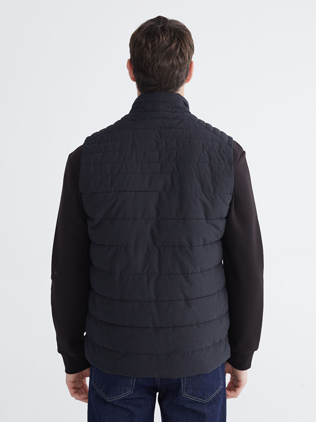 Siyah Standart Kalıp Dik Yaka Erkek Şişme Yelek-4