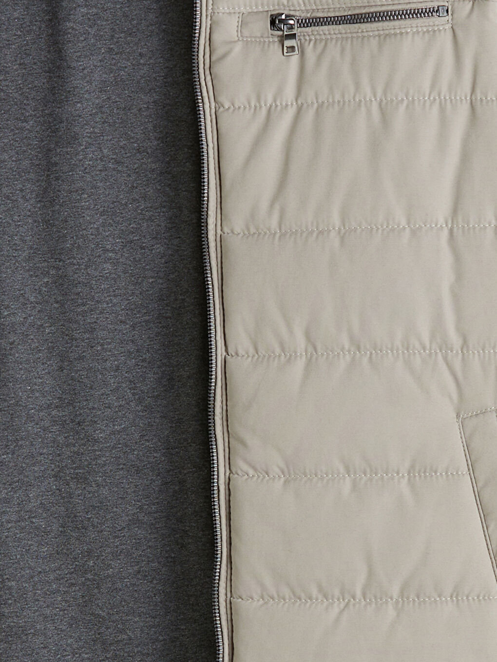 Ekru Büyük Beden Standart Kalıp Dik Yaka Erkek Şişme Yelek-12