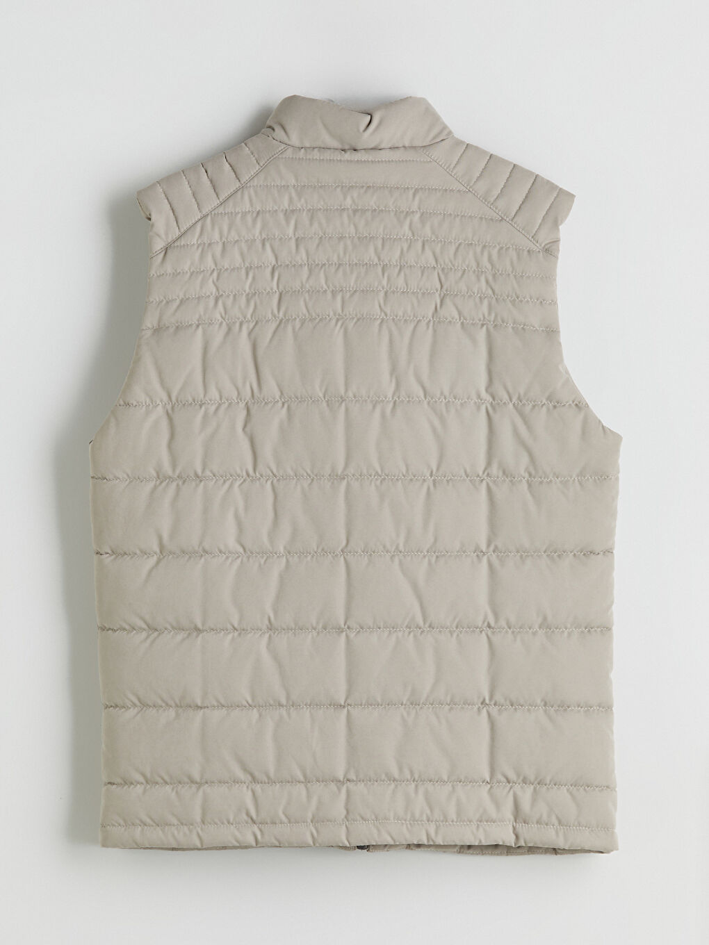 Ekru Büyük Beden Standart Kalıp Dik Yaka Erkek Şişme Yelek-13