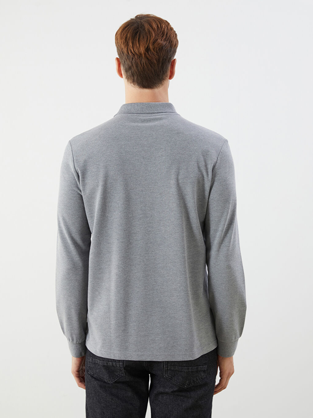 LCWAIKIKI Classic Μακρυμάνικο Πικέ T-Shirt Ζιβάγκο για Άνδρες -W54371Z8-DFG