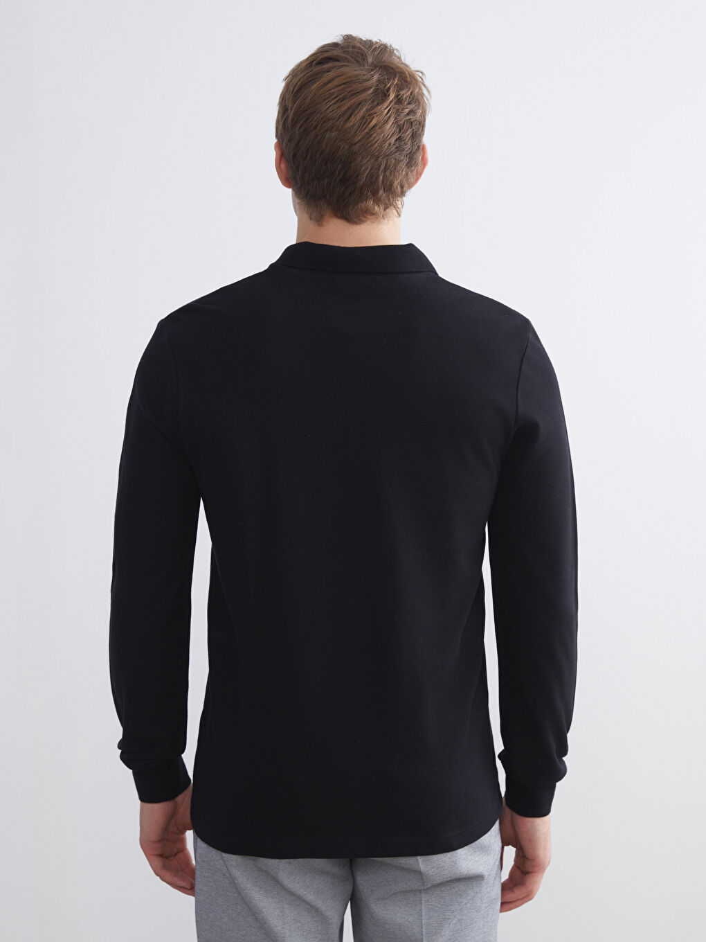 LCWAIKIKI Classic Μακρυμάνικο Πικέ T-Shirt Ζιβάγκο για Άνδρες -W54371Z8-CVL