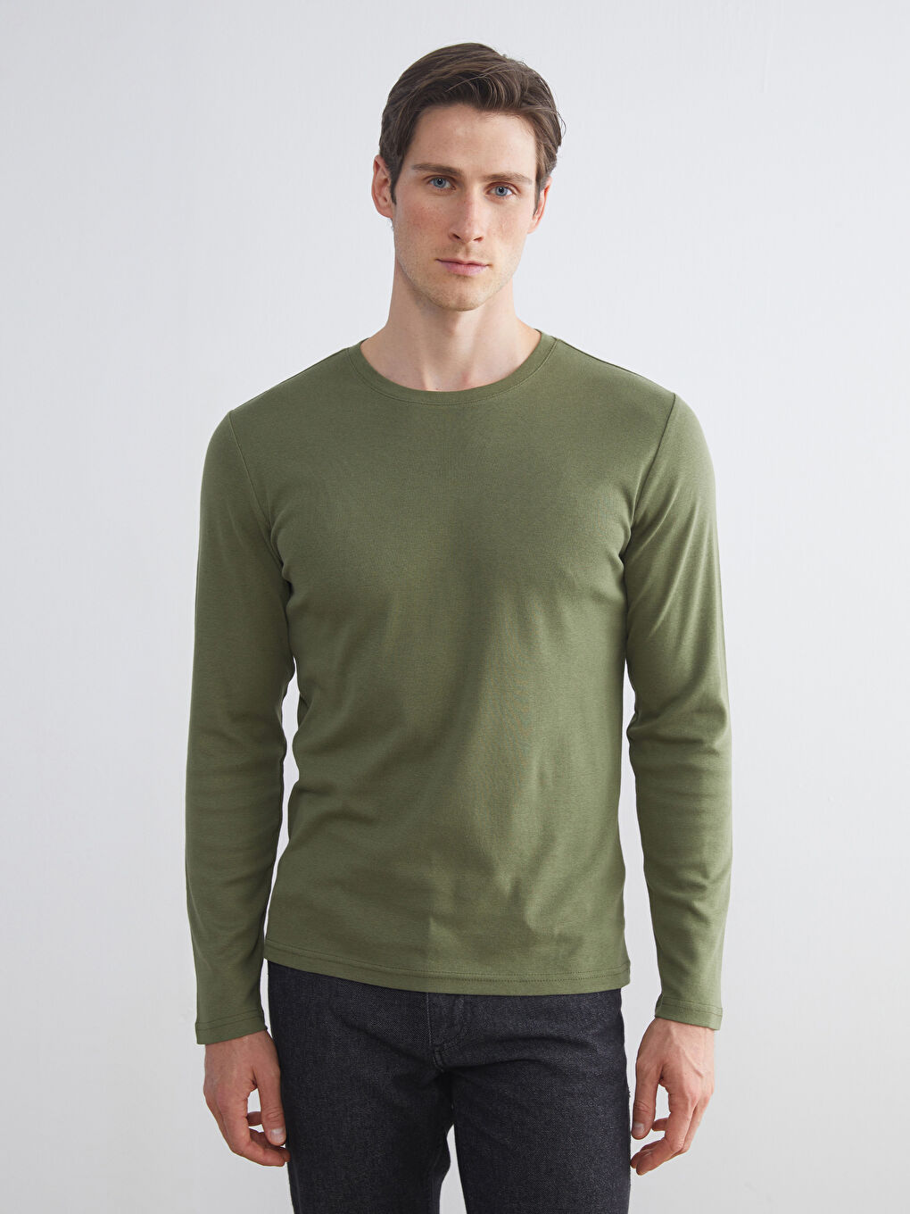 Crew Neck Basic Long Sleeve Men's T-shirt