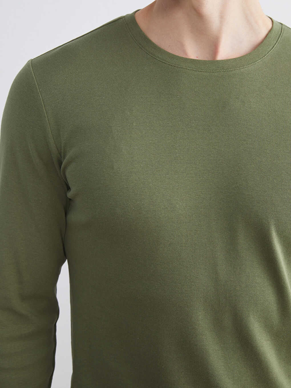 Crew Neck Basic Long Sleeve Men's T-shirt-2