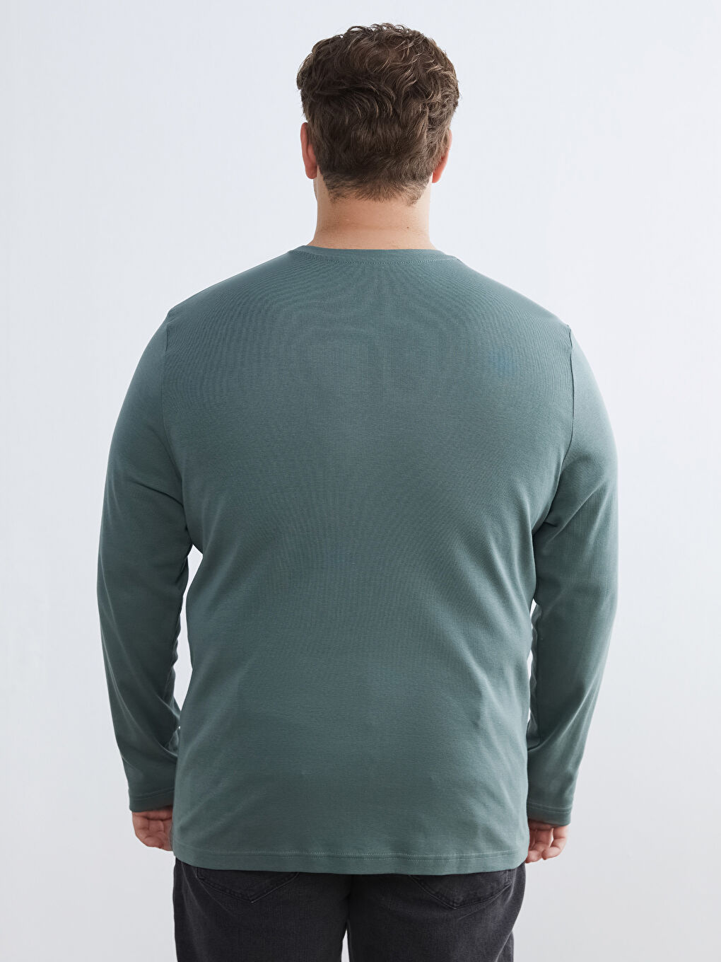 Футболка с длинным рукавом и круглым вырезом для мужчин-7