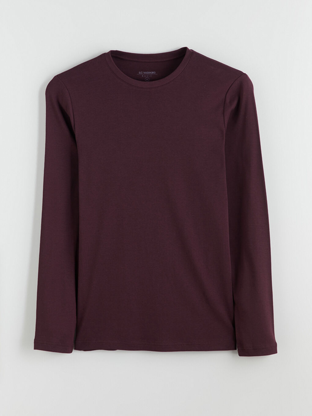 Mürdüm Bisiklet Yaka Basic Uzun Kollu Erkek Tişört-4