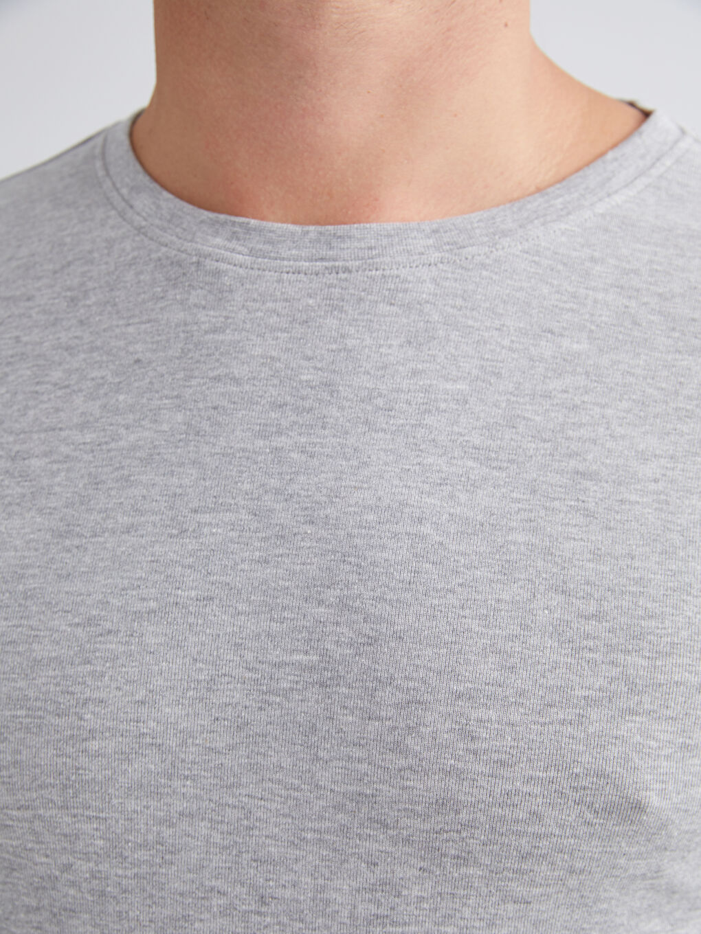 Crew Neck Basic Long Sleeve Men's T-shirt-2