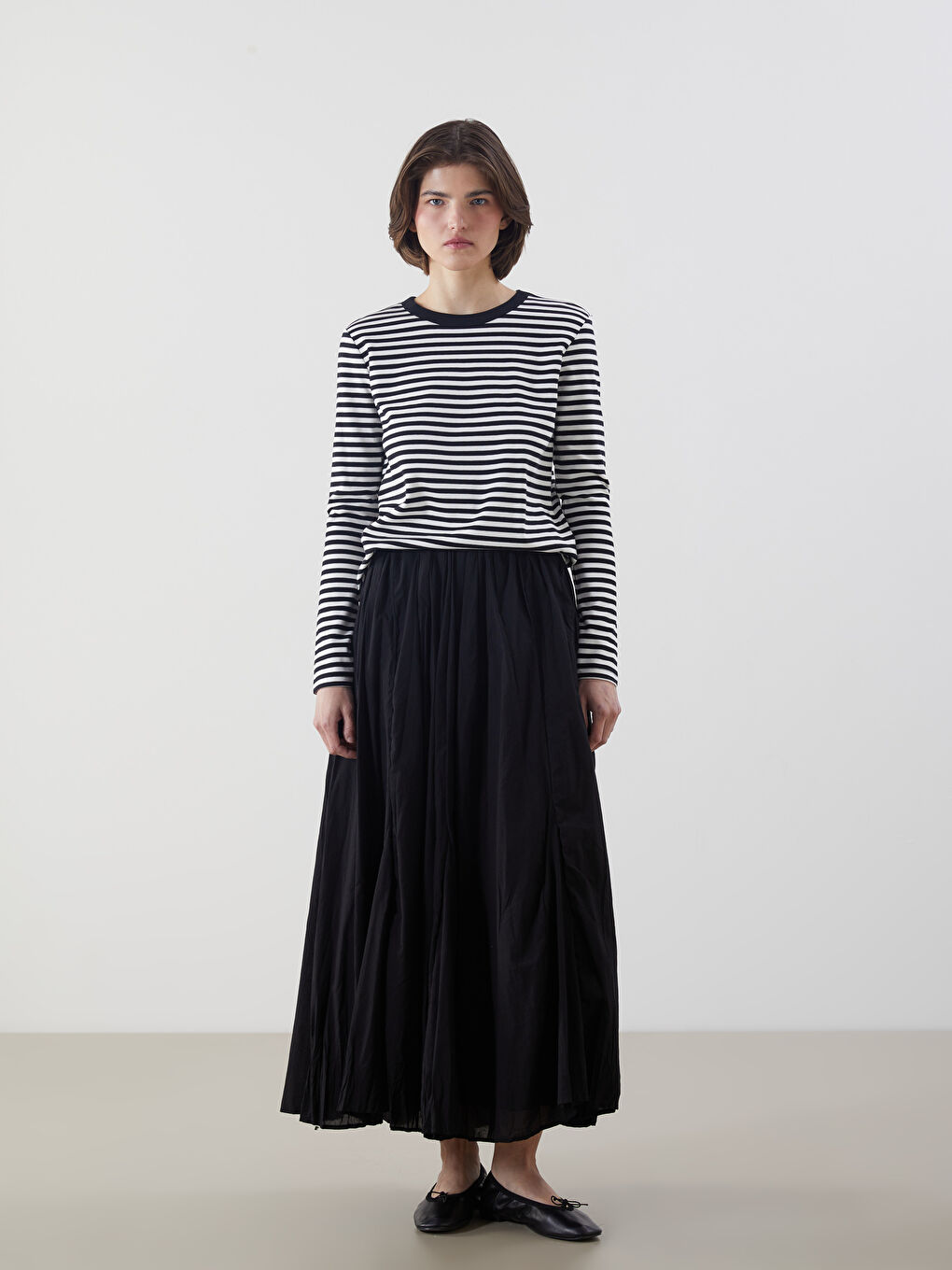 LCW Vision Crew Neck Striped Women's T-Shirt -W54381Z8-LEG