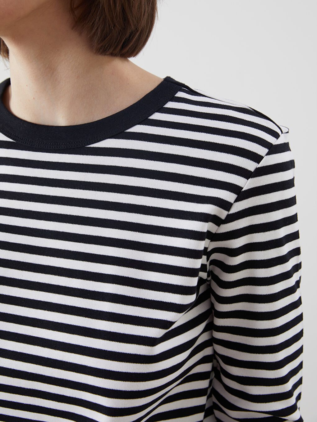 LCW Vision Crew Neck Striped Women's T-Shirt -W54381Z8-LEG