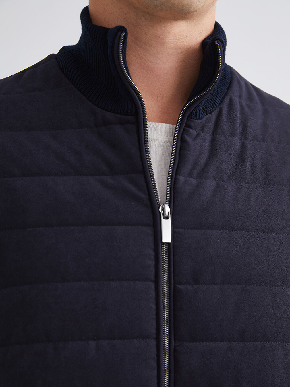 Regular Fit Funnel Neck Men's Knitwear Coat-2