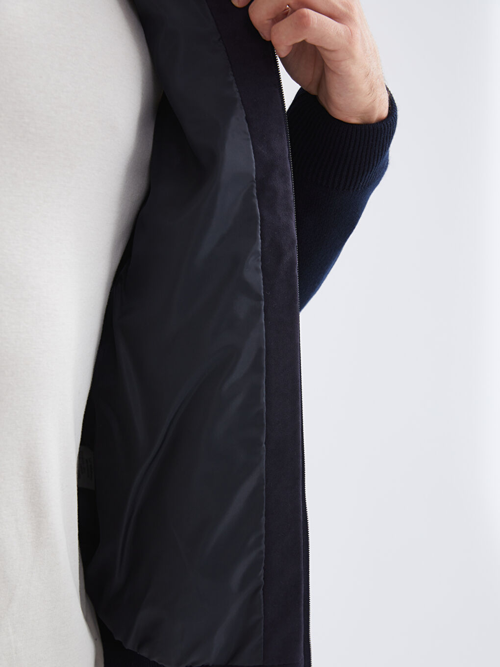 Regular Fit Funnel Neck Men's Knitwear Coat-3