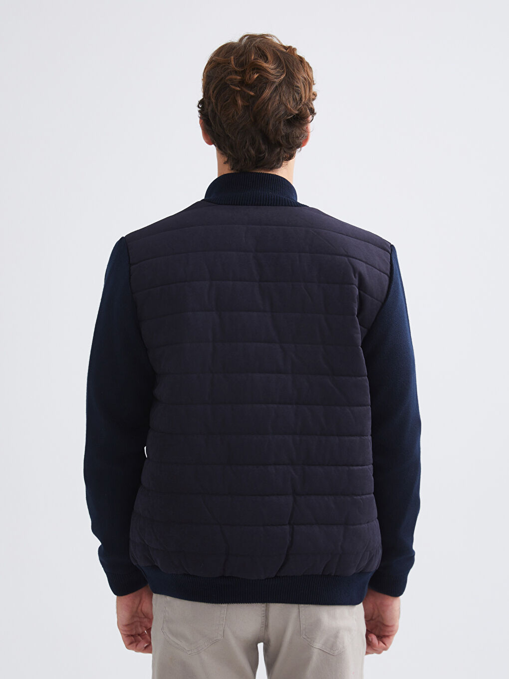 Regular Fit Funnel Neck Men's Knitwear Coat-4