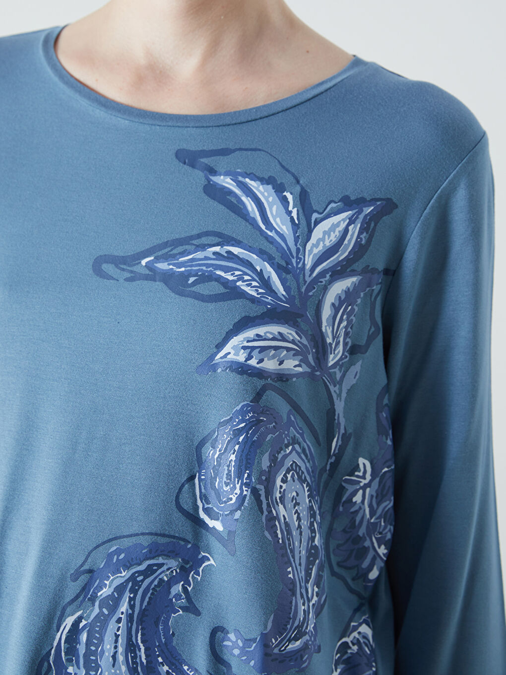 LCW Grace Crew Neck Floral Women's T-Shirt -W54385Z8-R2E