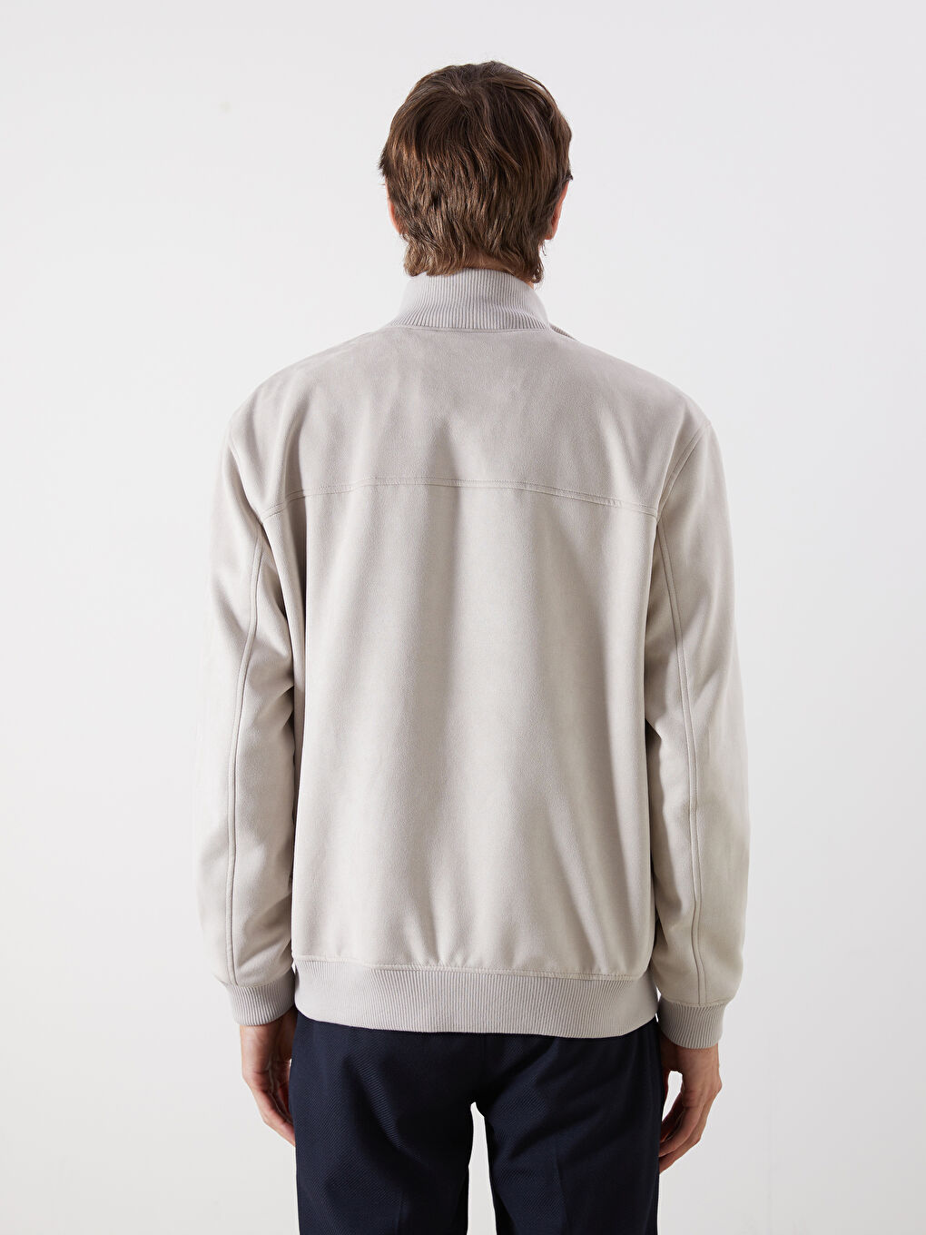 SOUTHBLUE Regular Fit Funnel Neck Suede Men's Coat -W54397Z8-CV5