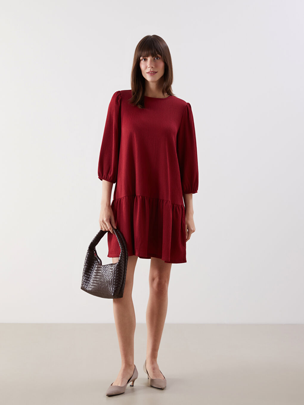LCW Comfort Woman RED Dress -W54399Z8-R3M