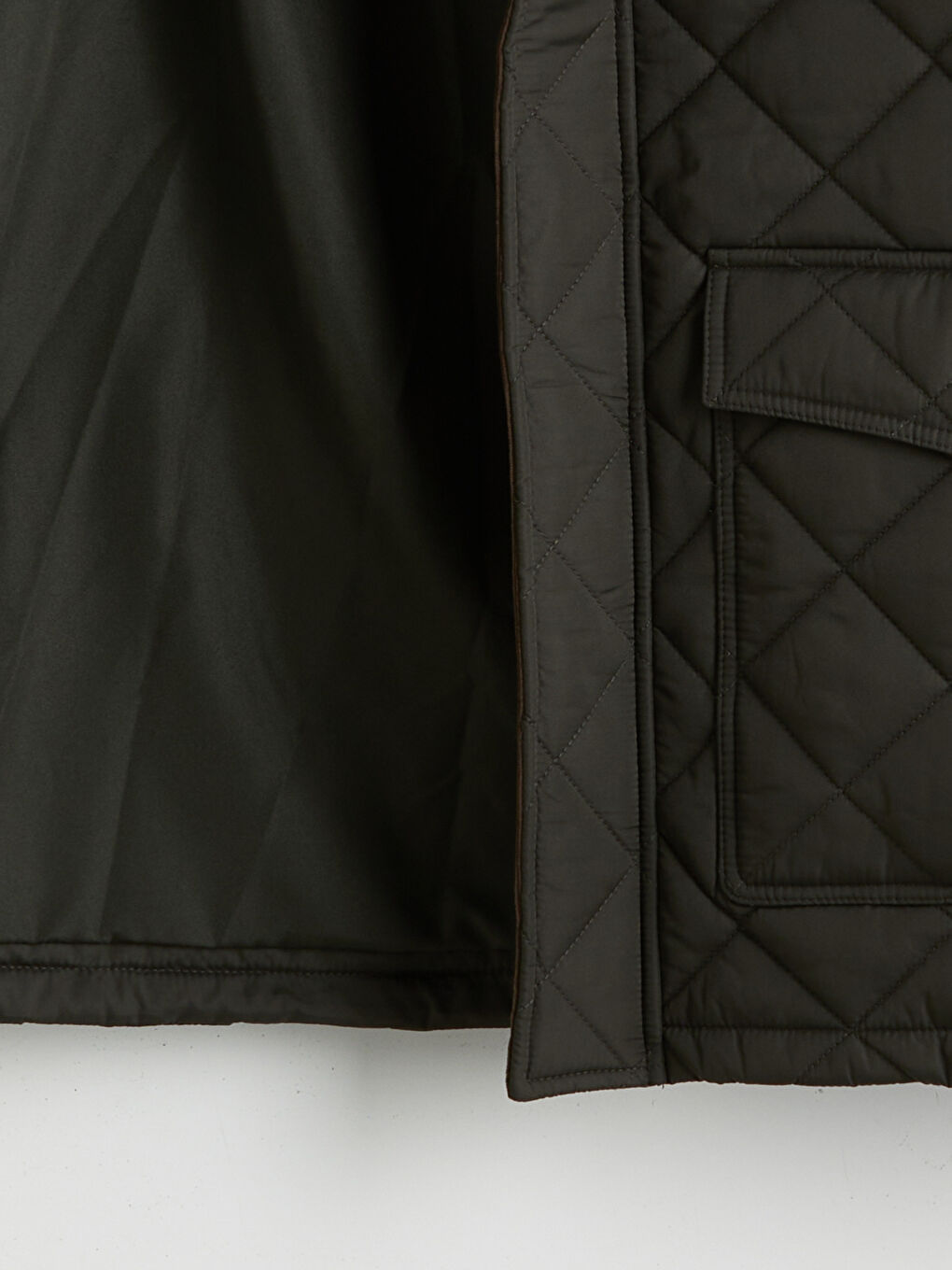 Haki Kadife Yaka Kapitoneli Erkek Mont-8