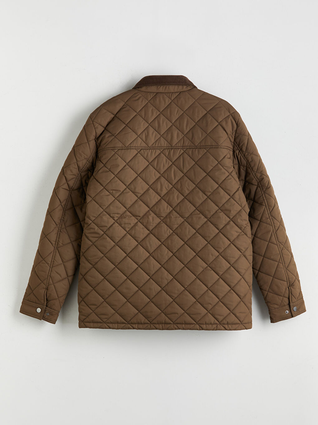 Haki Kadife Yaka Kapitoneli Erkek Mont-6