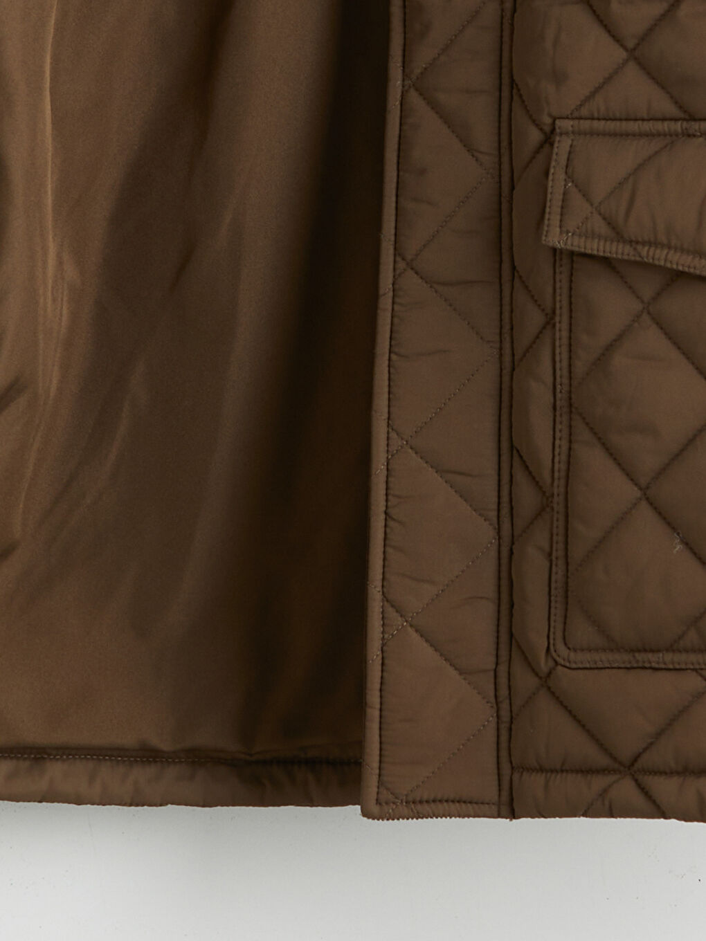 Haki Kadife Yaka Kapitoneli Erkek Mont-7