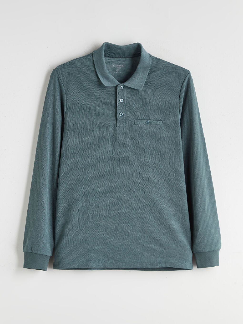 سويت شيرت ياقة بولو كم طويل للرجال-4