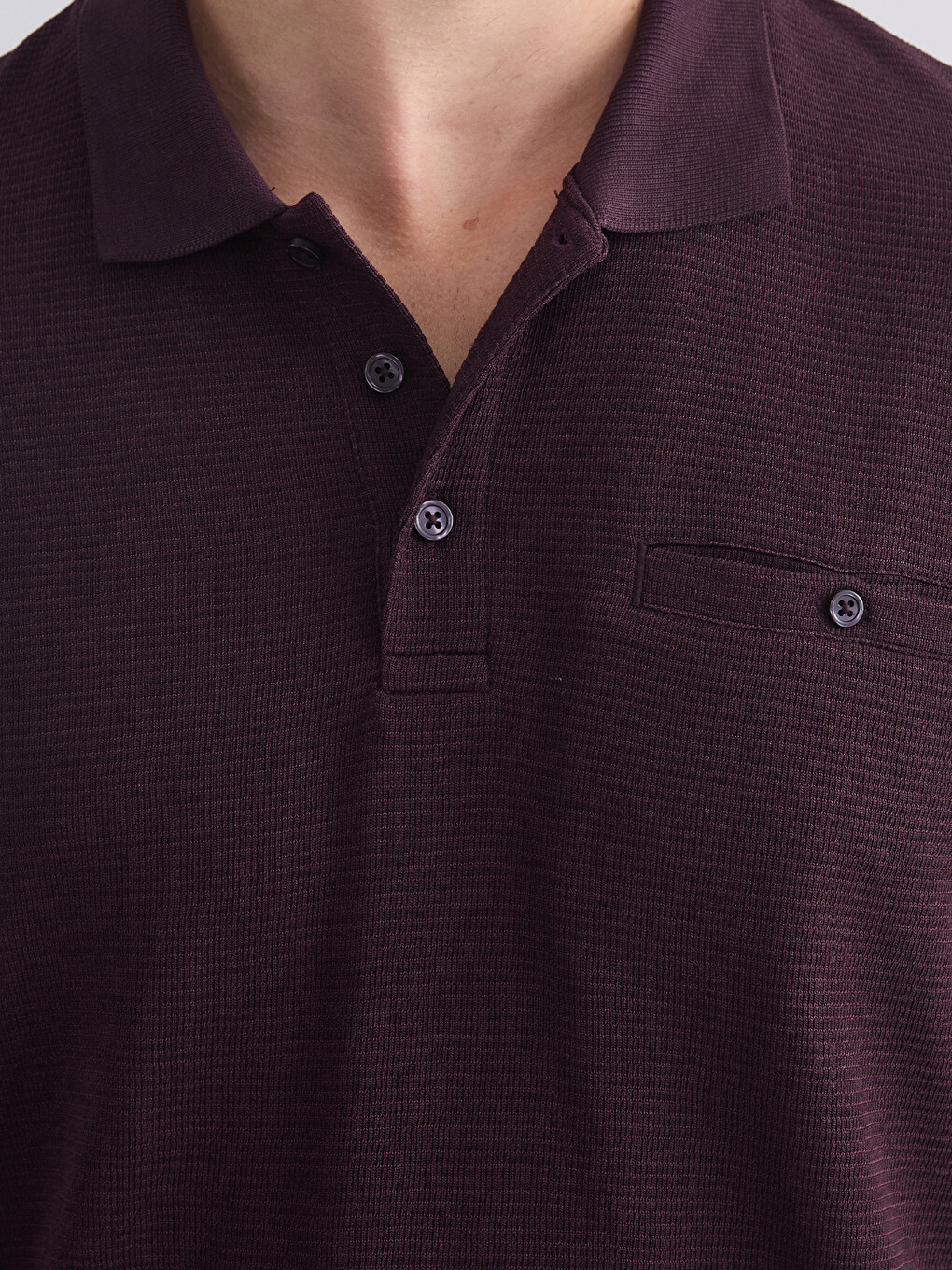 Mürdüm Polo Yaka Uzun Kollu Erkek Sweatshirt-2