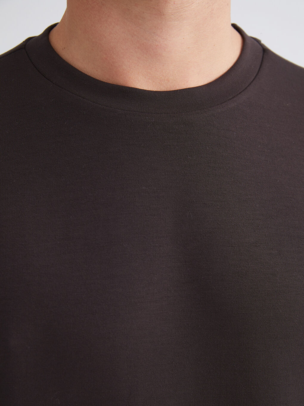 Kahverengi Bisiklet Yaka Erkek Tişört-3