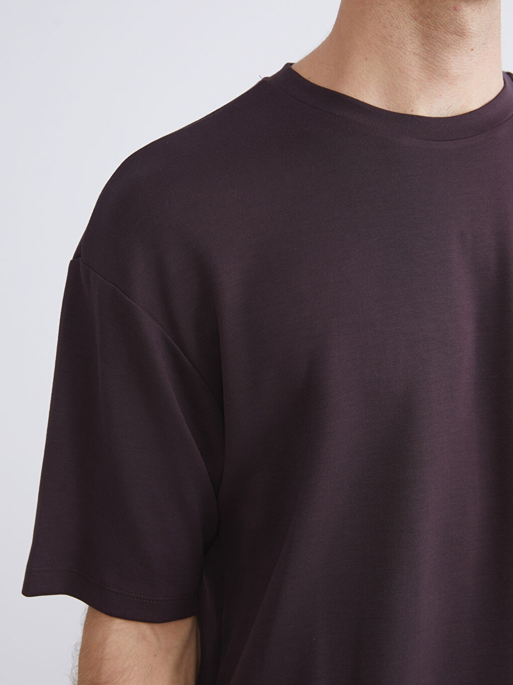 Mürdüm Bisiklet Yaka Erkek Tişört-2